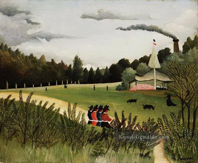 Park mit Figuren Henri Rousseau Post Impressionismus Naive Primitivismus Ölgemälde